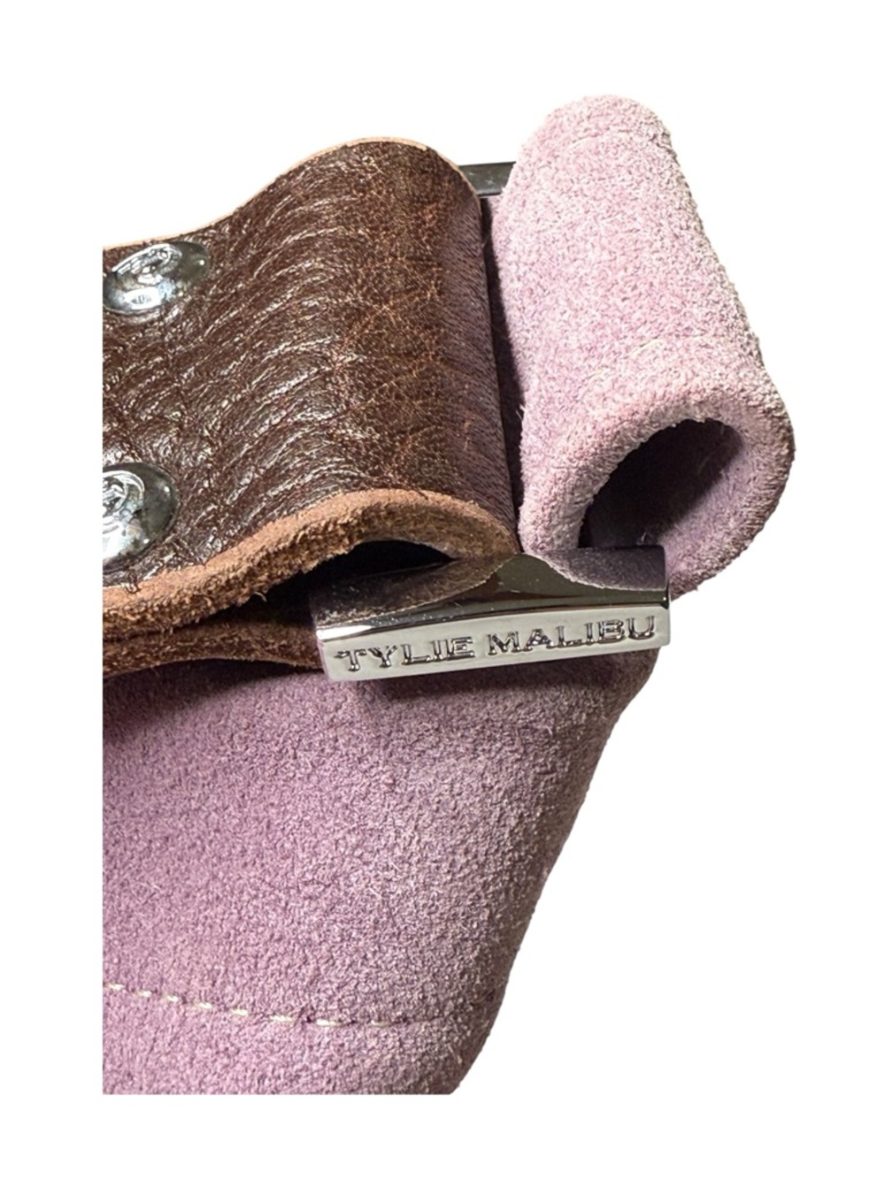 Deadstock: new Tylie Malibu ᪣ Utility Suede Hobo Bag ᪣ Crystal Strap ᪣ Lilac Y2K - Picture 13 of 16
